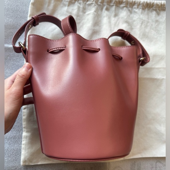 *NWT* Sézane Mini Farrow Bag Rosewood in Bovine Leather - Picture 5 of 13